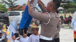 Kasat Lantas Polres Bintan, IPTU Yelvis Oktaviano Sambut kunjungan TK Negri Bintan Buyu