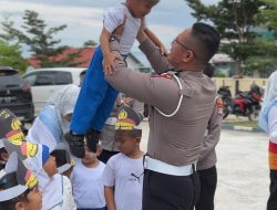 Kasat Lantas Polres Bintan, IPTU Yelvis Oktaviano Sambut kunjungan TK Negri Bintan Buyu
